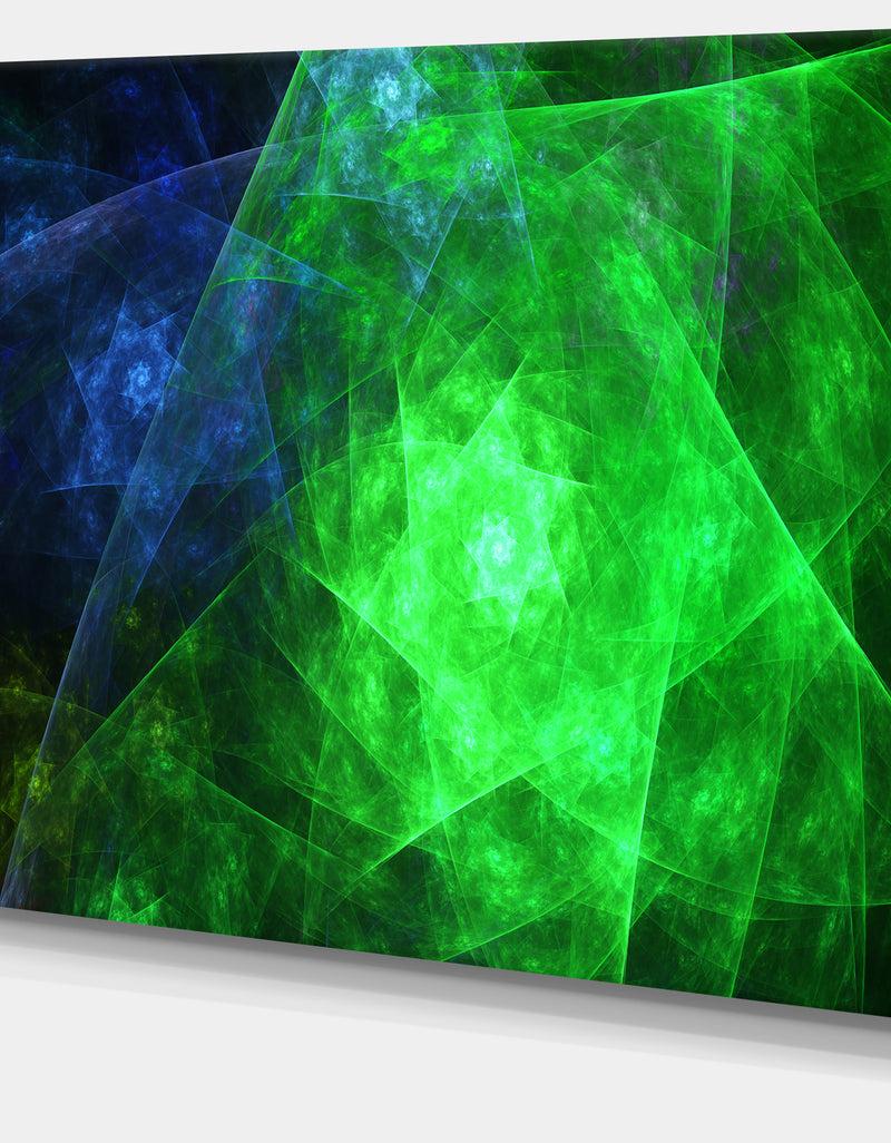 DesignQ Green Rotating Polyhedron - Extra Large Canvas Art Print