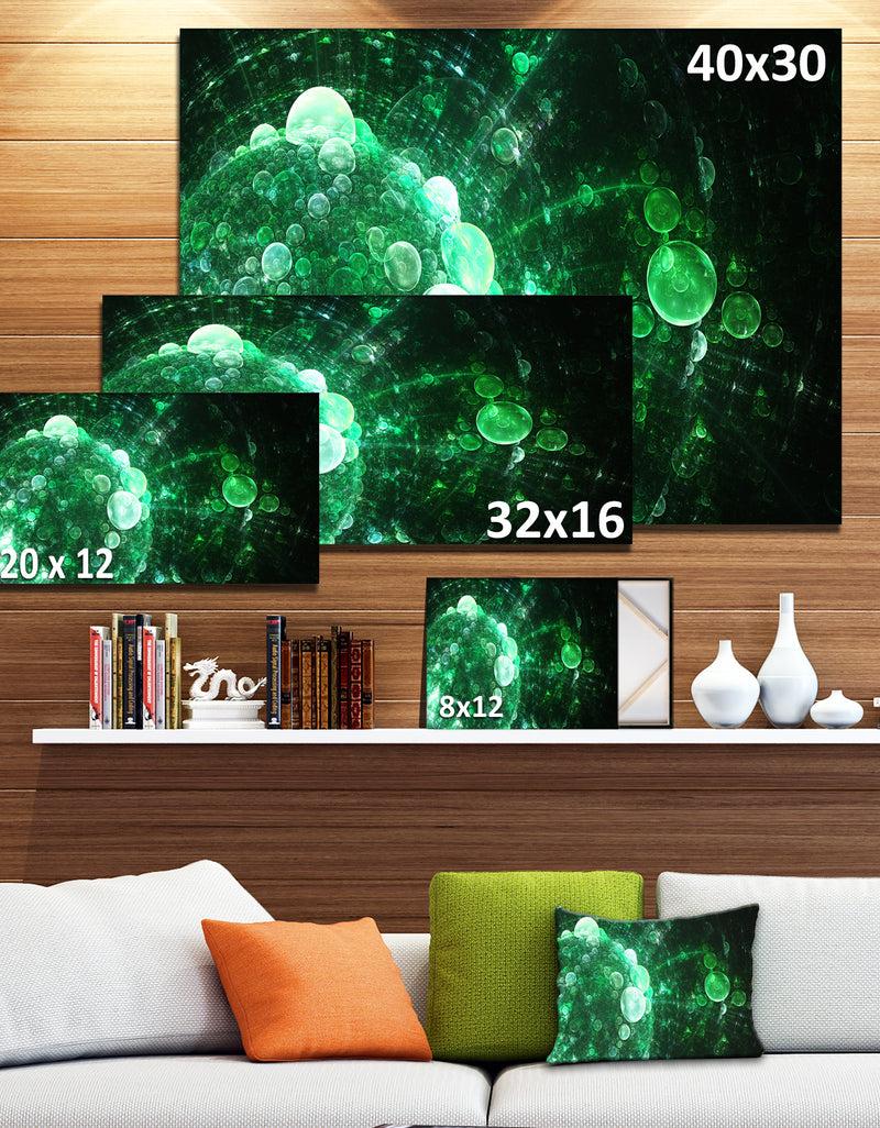 DesignQ Green Spherical Water Droplets - Modern Floral Art