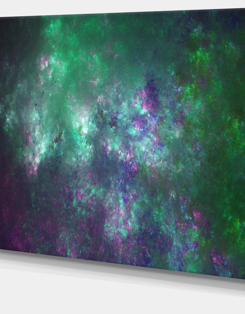 DesignQ Green Starry Fractal Sky - Abstract Wall Artwork