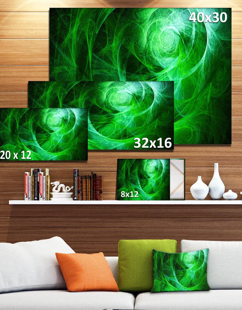 DesignQ Green Stormy Sky Texture - Abstract Digital Art Canvas Print