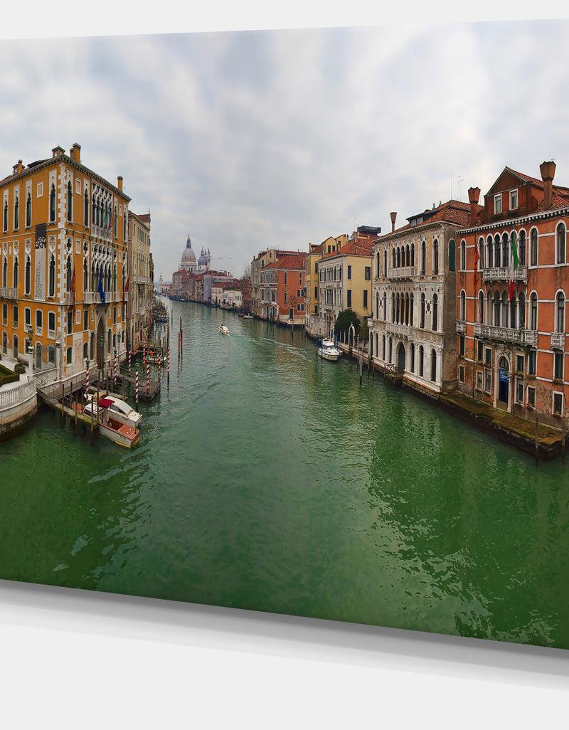 DesignQ Green Waters In Venice Grand Canal - Extra Large Landscape Canvas Art Print