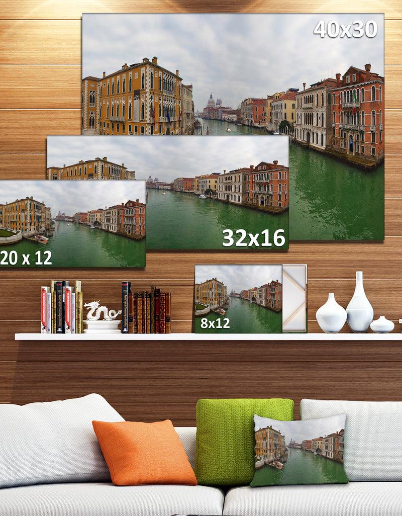 DesignQ Green Waters In Venice Grand Canal - Extra Large Landscape Canvas Art Print