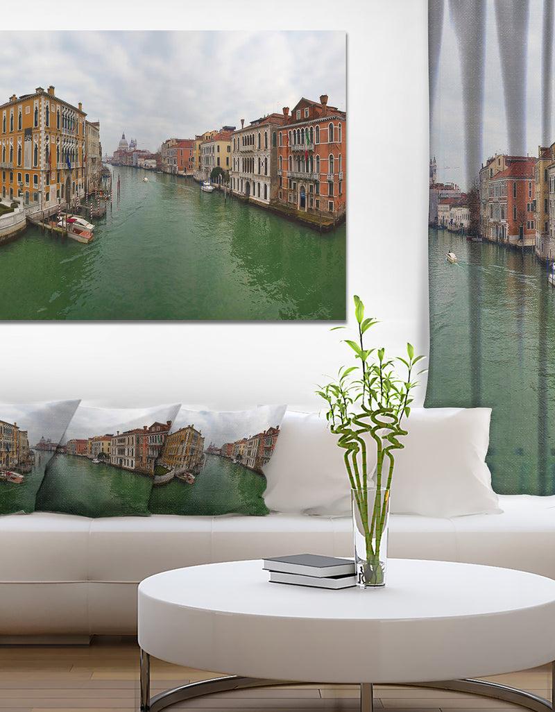 DesignQ Green Waters in Venice Grand Canal - Extra Large Landscape Canvas Art Print