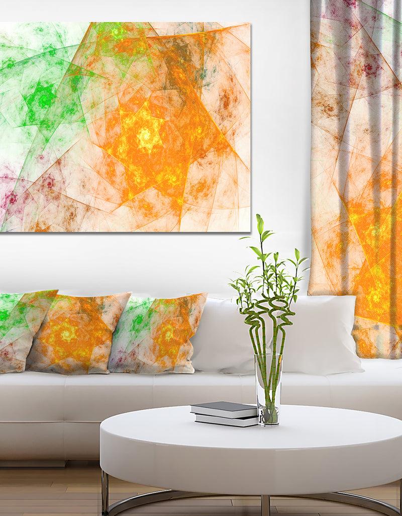 DesignQ Green Yellow Rotating Polyhedron - Extra Large Canvas Art Print