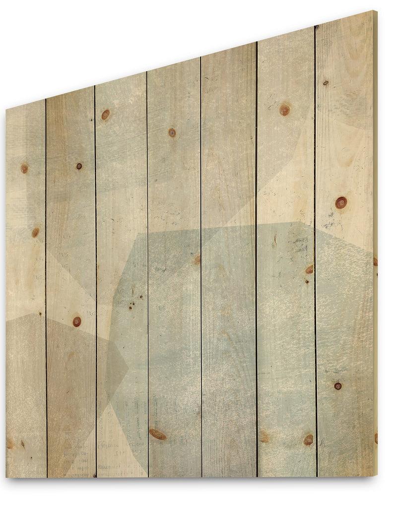 DesignQ Grey And White Collage II - Modern & Contemporary Print On Natural Pine Wood