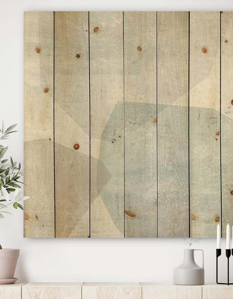 DesignQ Grey and White Collage II - Modern & Contemporary Print on Natural Pine Wood