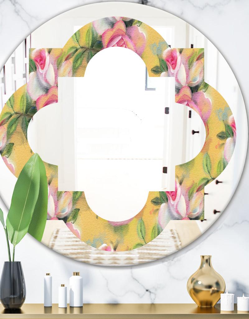 DesignQ Hand - Modern Round or Oval Wall Mirror - Quatrefoil