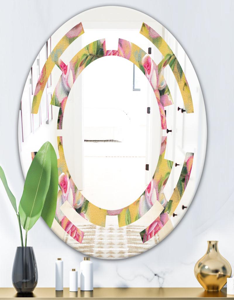 DesignQ Hand - Modern Round Or Oval Wall Mirror - Space