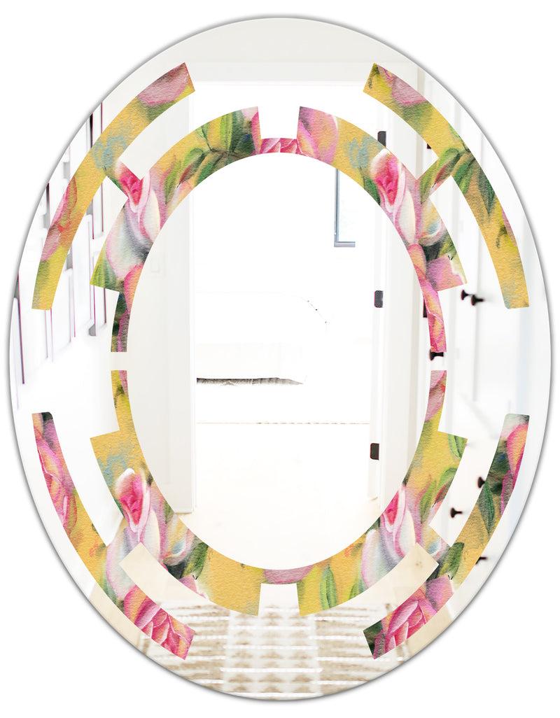 DesignQ Hand - Modern Round Or Oval Wall Mirror - Space