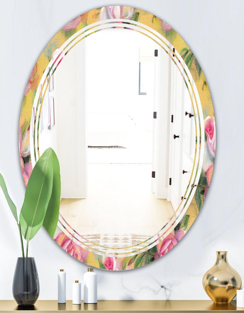 DesignQ Hand - Modern Round Or Oval Wall Mirror - Triple C