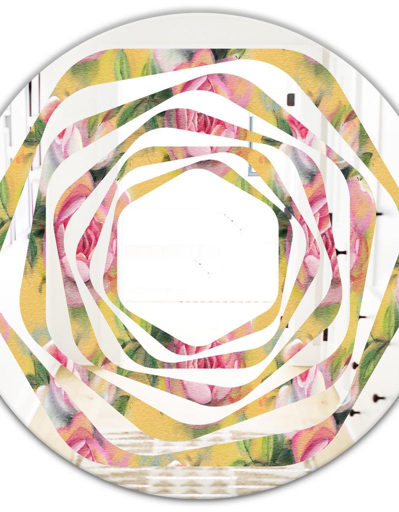 DesignQ Hand - Modern Round Or Oval Wall Mirror - Whirl