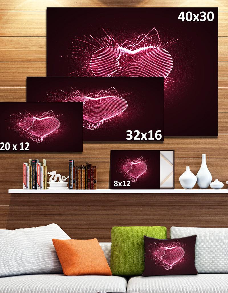 DesignQ Happy Valentines Day - Abstract Digital Art Canvas Print