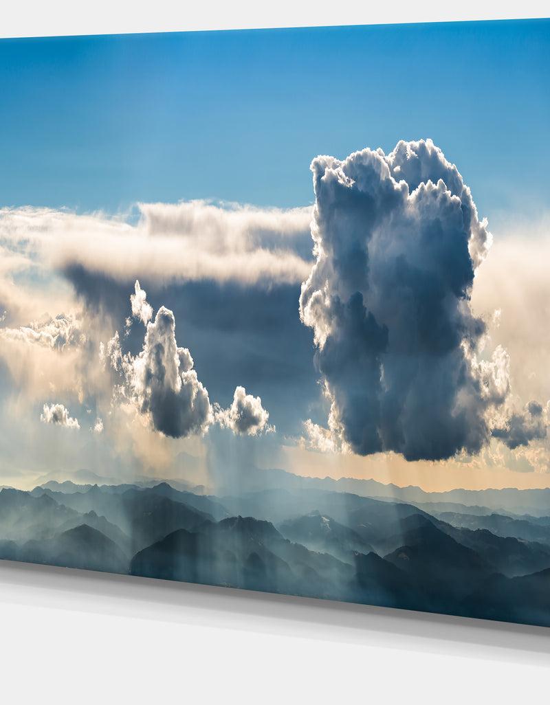 DesignQ Heavy Clouds In Sky Panoramic View - Landscape Art Canvas Print