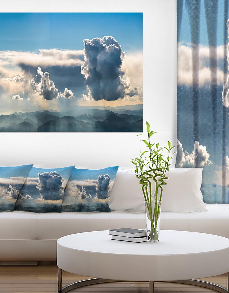 DesignQ Heavy Clouds In Sky Panoramic View - Landscape Art Canvas Print