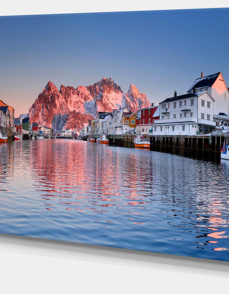 DesignQ Henningsvaer On The Lofoten Norway - Modern Landscape Canvas Art