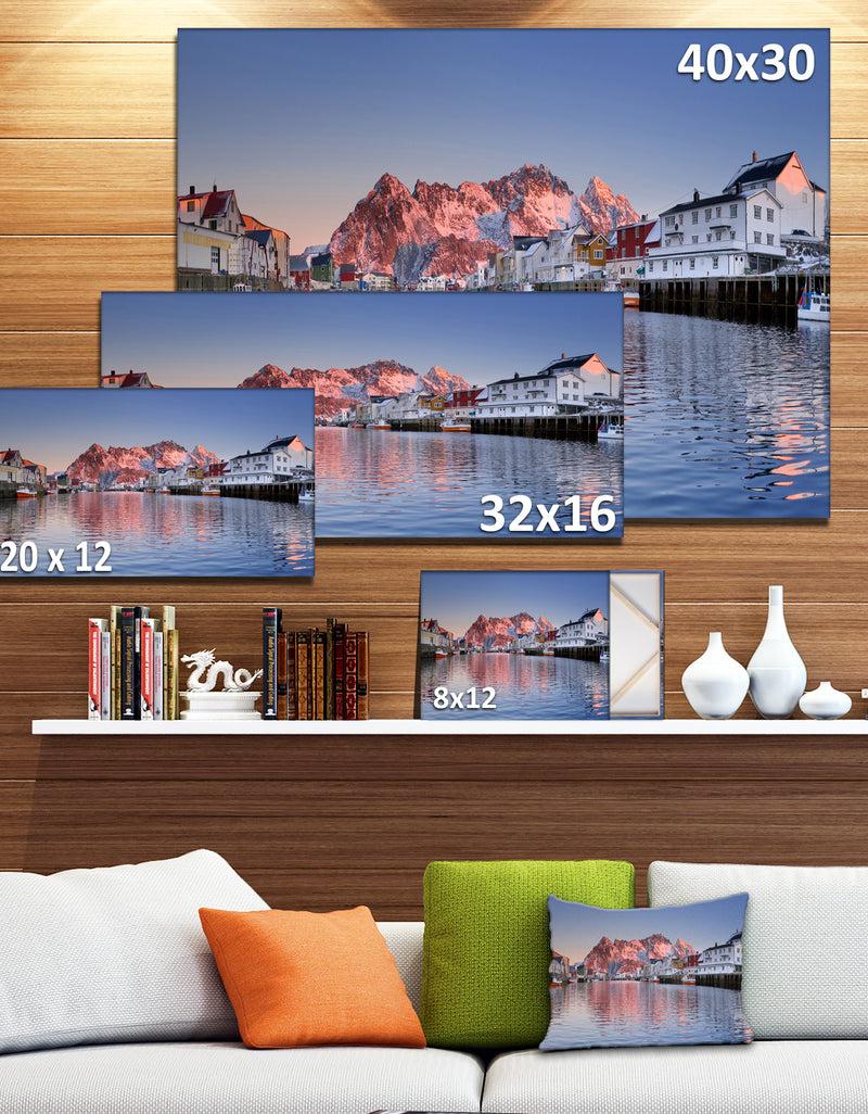 DesignQ Henningsvaer On The Lofoten Norway - Modern Landscape Canvas Art