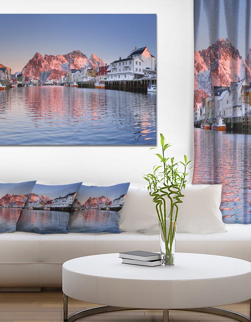 DesignQ Henningsvaer on the Lofoten Norway - Modern Landscape Canvas Art