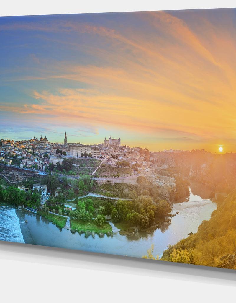 DesignQ Hill Over The Tagus River Spain - Modern Landscpae Wall Art