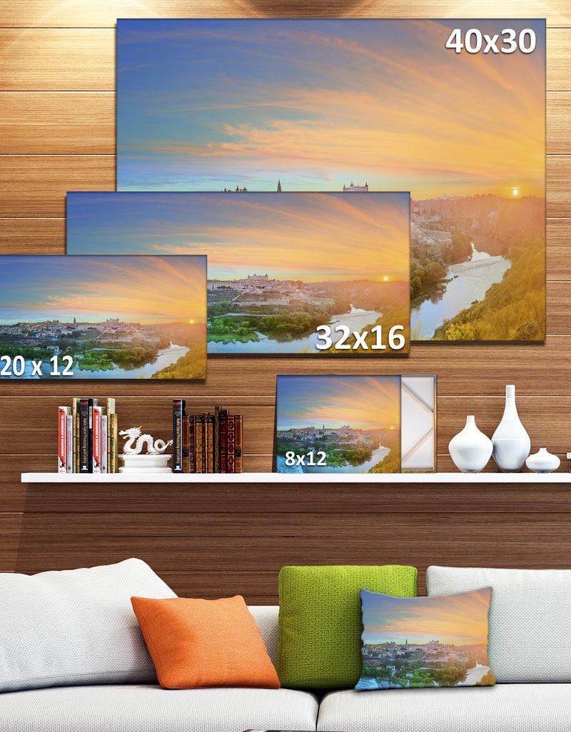 DesignQ Hill Over The Tagus River Spain - Modern Landscpae Wall Art