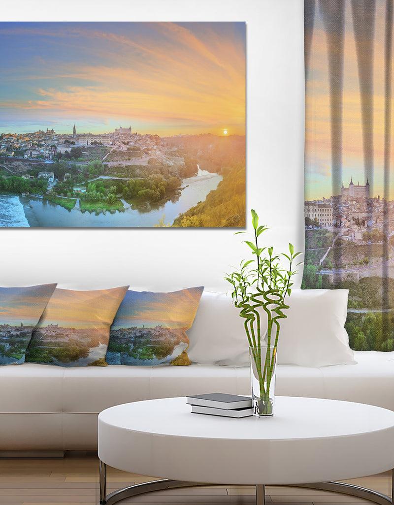 DesignQ Hill over the Tagus River Spain - Modern Landscpae Wall Art