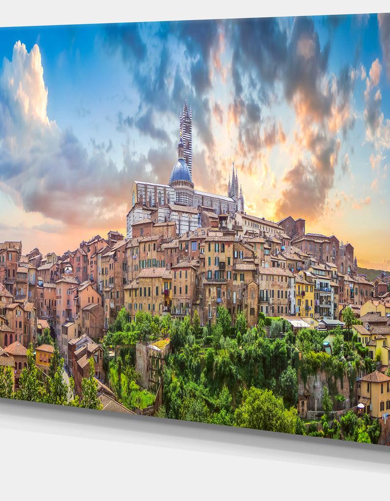 DesignQ Historic City Of Siena Panoramic View - Landscape Art Canvas Print