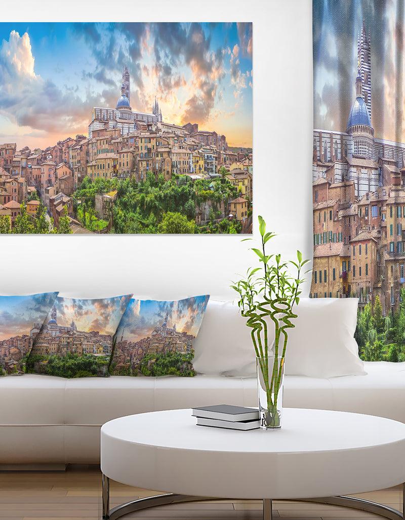 DesignQ Historic City of Siena Panoramic View - Landscape Art Canvas Print