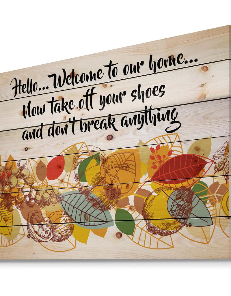 DesignQ Home Sweet Home Floral Wreath - Textual Entrance Art On Wood Wall Art