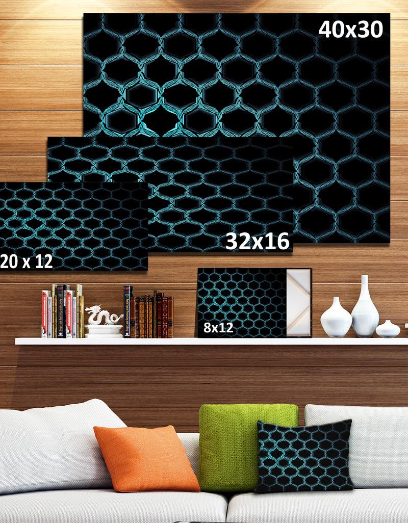 DesignQ Honeycomb Fractal Gold Hex Pixel - Extra Large Abstract Canvas Art Print