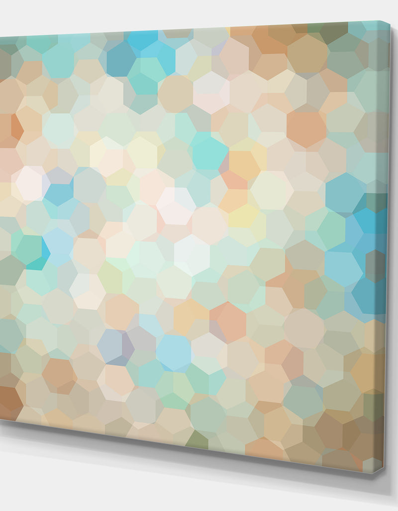DesignQ Honeycomb Geometry In Pastel Colored Cluster - Modern & Contemporary Premium Canvas Wall Art