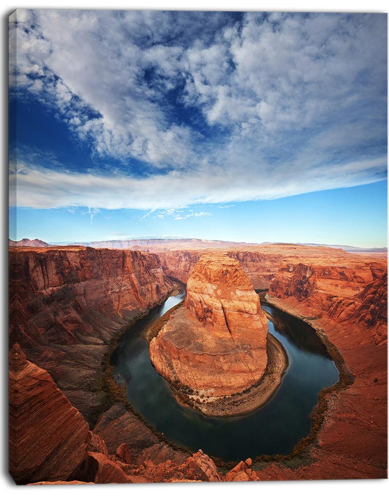 DesignQ Horse Shoe Bend Under Midday Sun - Oversized Landscape Canvas Art