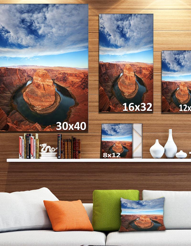 DesignQ Horse Shoe Bend Under Midday Sun - Oversized Landscape Canvas Art