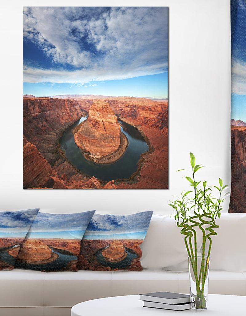 DesignQ Horse Shoe Bend under Midday Sun - Oversized Landscape Canvas Art