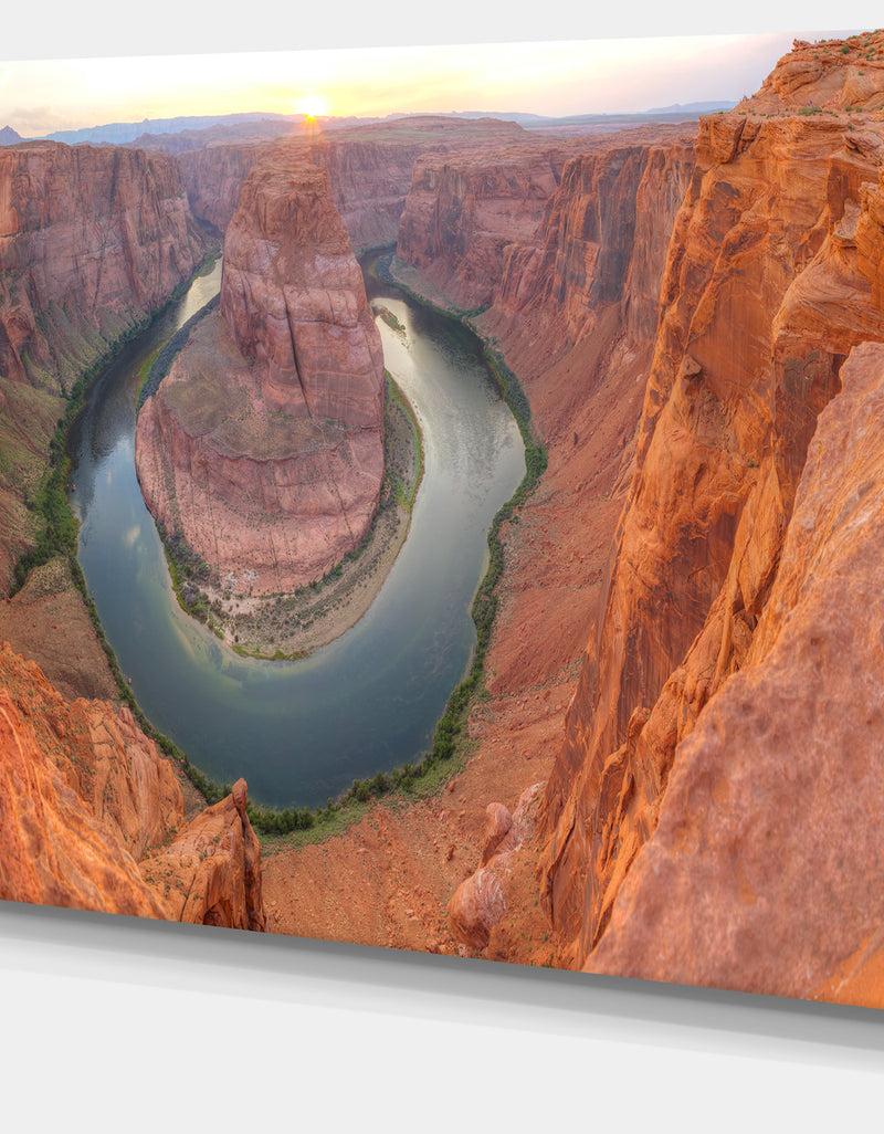 DesignQ Horseshoe Bend Arizona Panorama - Landscape Art Canvas Print