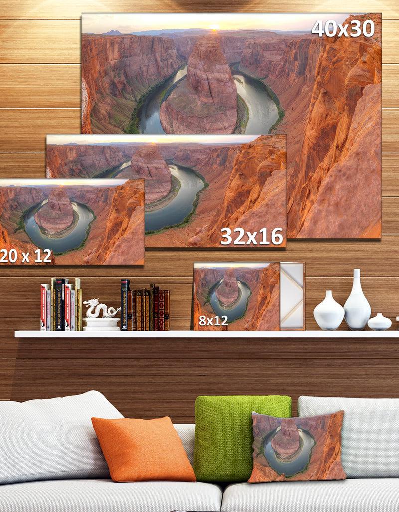DesignQ Horseshoe Bend Arizona Panorama - Landscape Art Canvas Print
