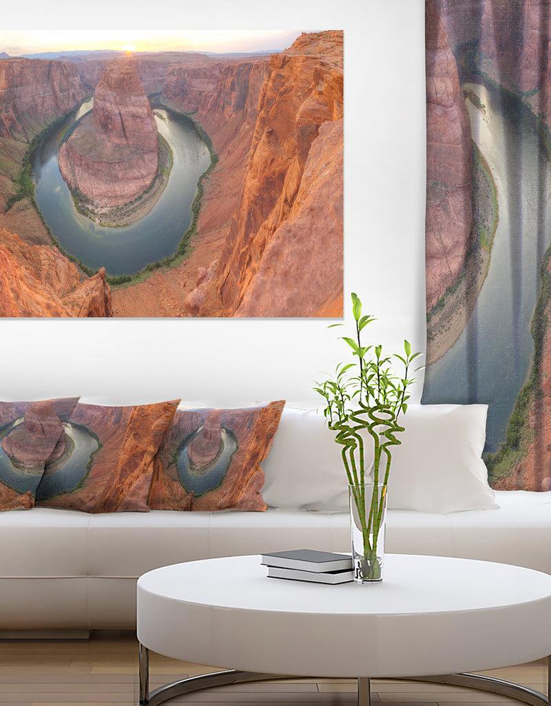 DesignQ Horseshoe Bend Arizona Panorama - Landscape Art Canvas Print