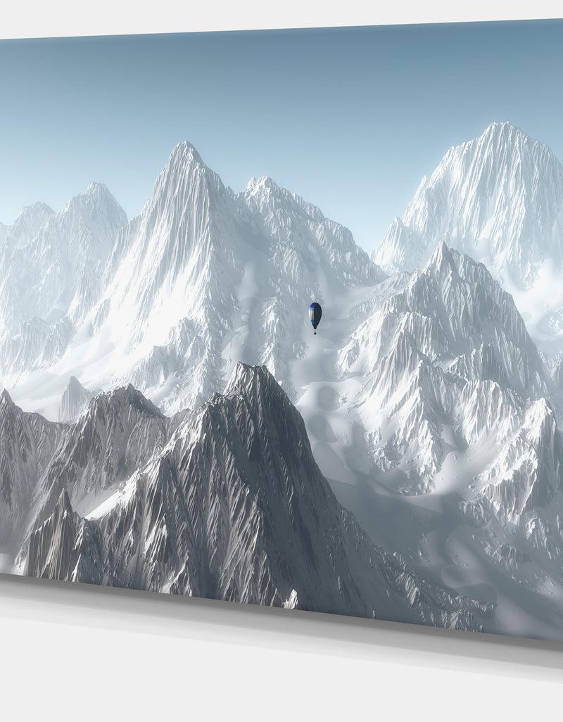 DesignQ Hot Air Balloon Flying - Landscape Photo Canvas Print