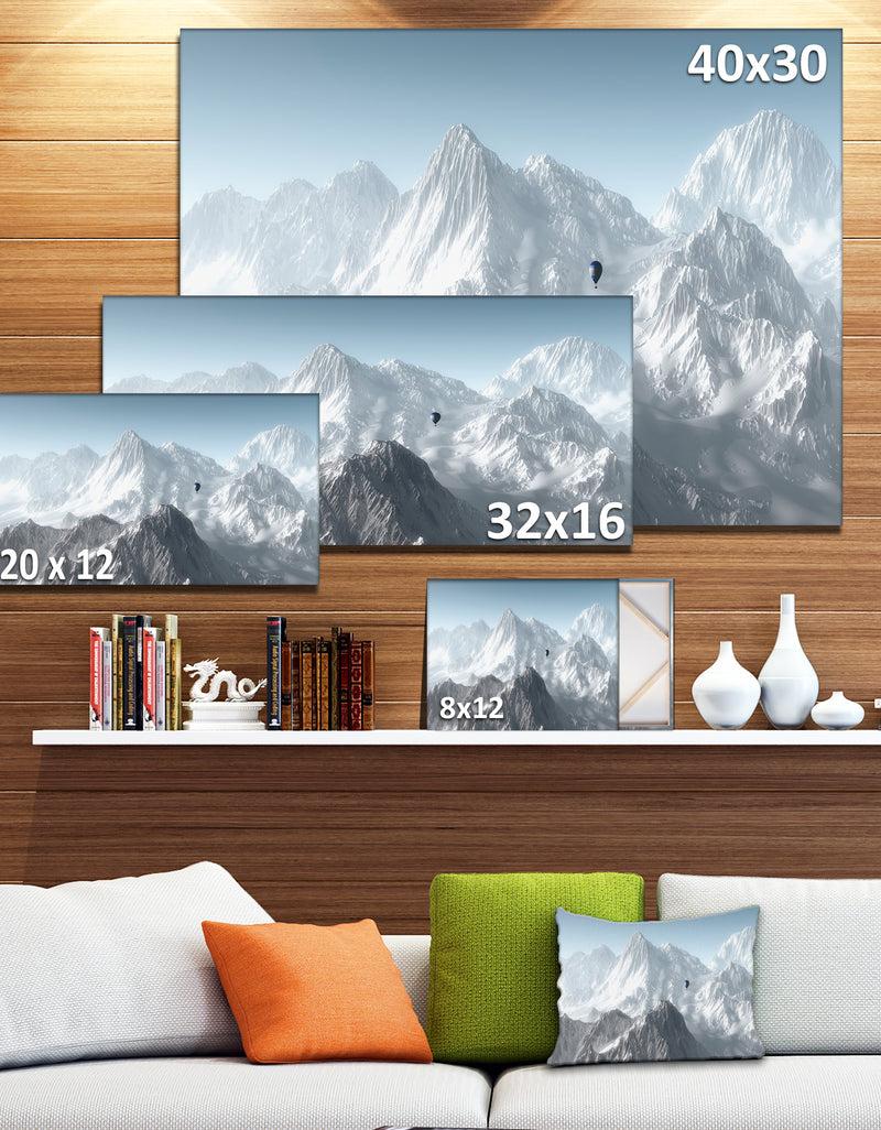 DesignQ Hot Air Balloon Flying - Landscape Photo Canvas Print