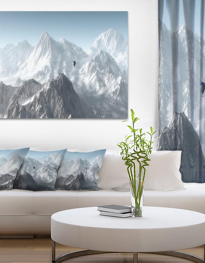 DesignQ Hot Air Balloon Flying - Landscape Photo Canvas Print