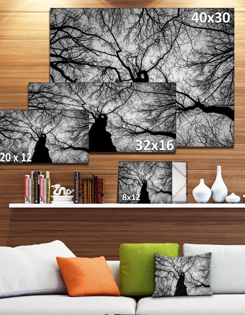 DesignQ Hoto Of Winter Branches - Landscape Wall Art On Canvas