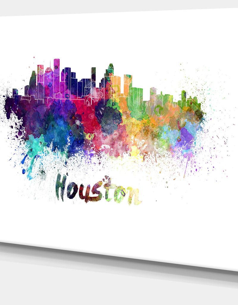 DesignQ Houston Skyline - Cityscape Canvas Artwork Print