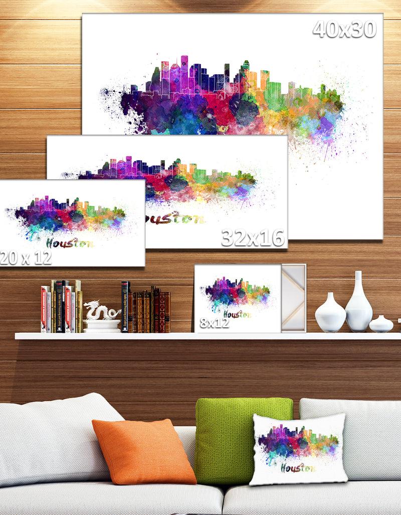 DesignQ Houston Skyline - Cityscape Canvas Artwork Print