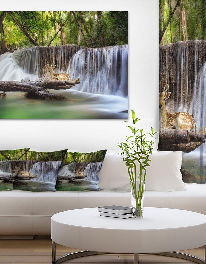 DesignQ Huai Mae Kamin Waterfall Photo - Canvas Art Print
