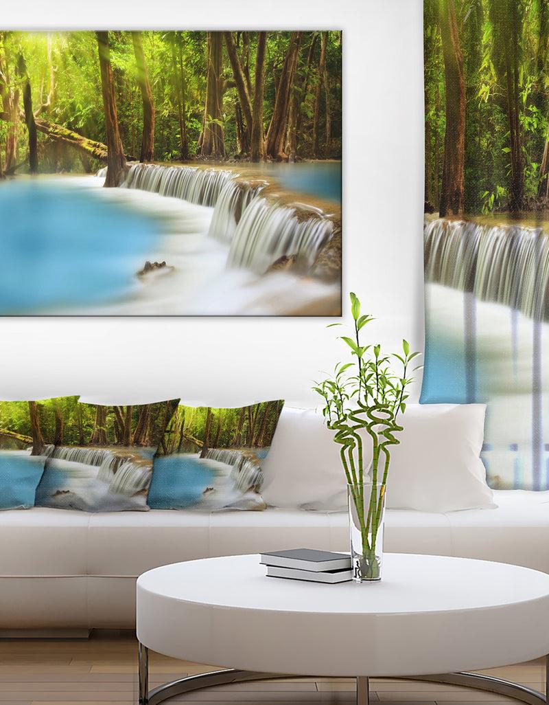 DesignQ Huai Mae Kamin Waterfall Photography Canvas Art Print
