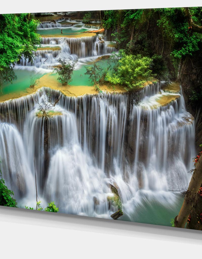 DesignQ Huay Mae Ka Min Waterfall Photography Canvas Print