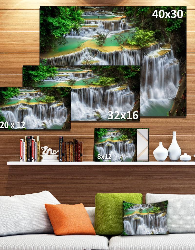 DesignQ Huay Mae Ka Min Waterfall Photography Canvas Print