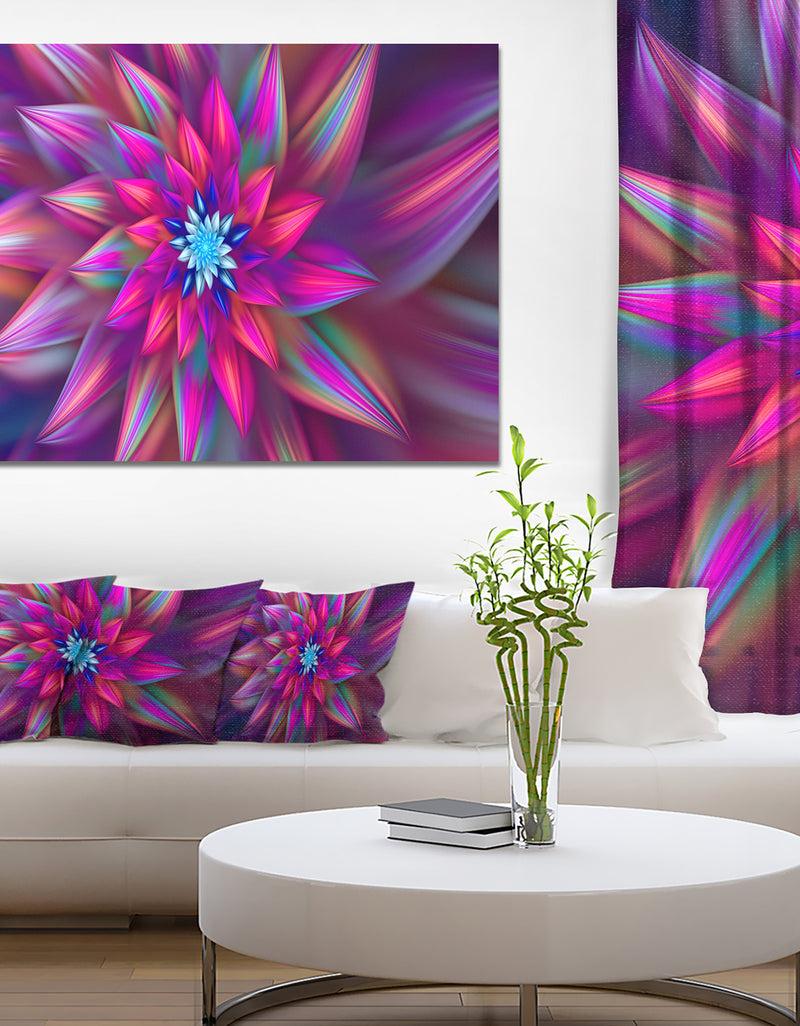 DesignQ Huge Purple Pink Fractal Flower - Extra Large Floral Canvas Art Print