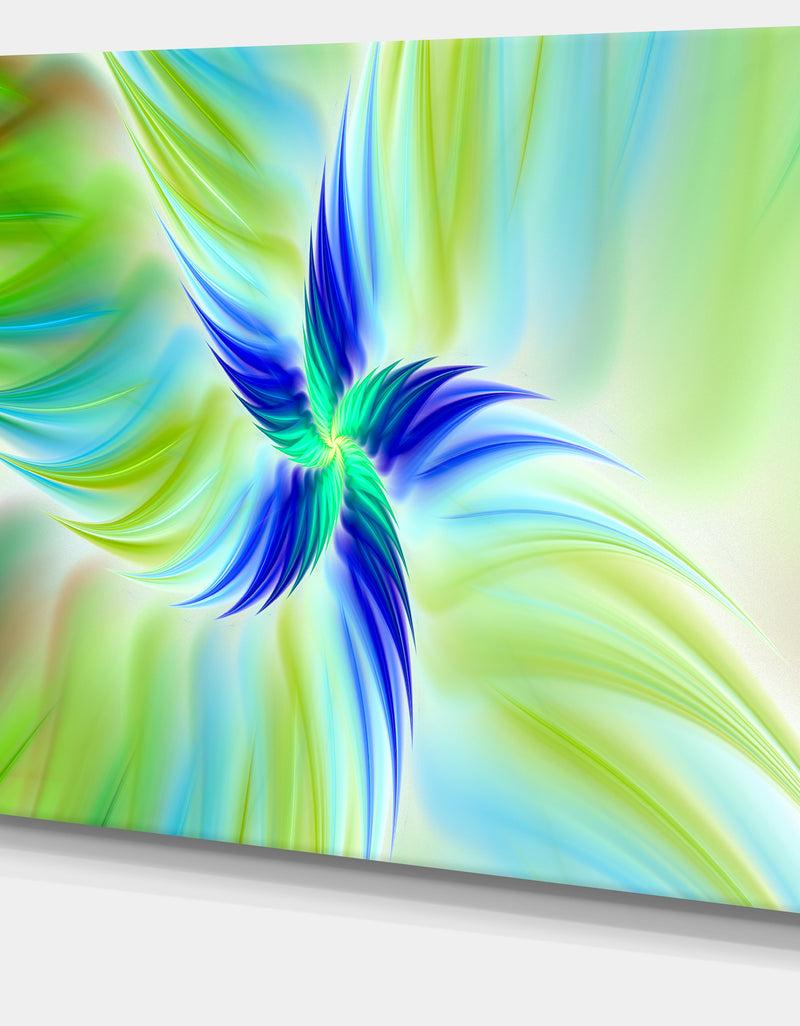 DesignQ Huge Rotating Green Flower - Extra Large Floral Canvas Art Print