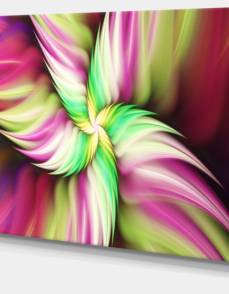 DesignQ Huge Rotating Pink Flower - Extra Large Floral Canvas Art Print