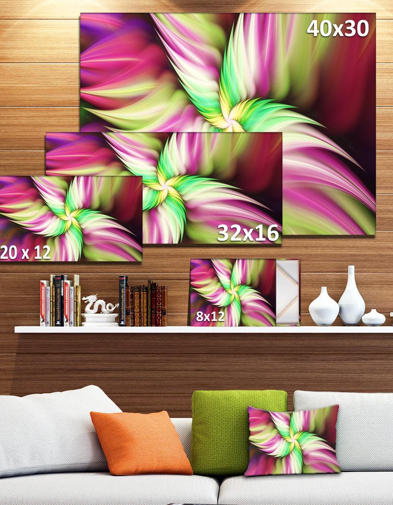 DesignQ Huge Rotating Pink Flower - Extra Large Floral Canvas Art Print