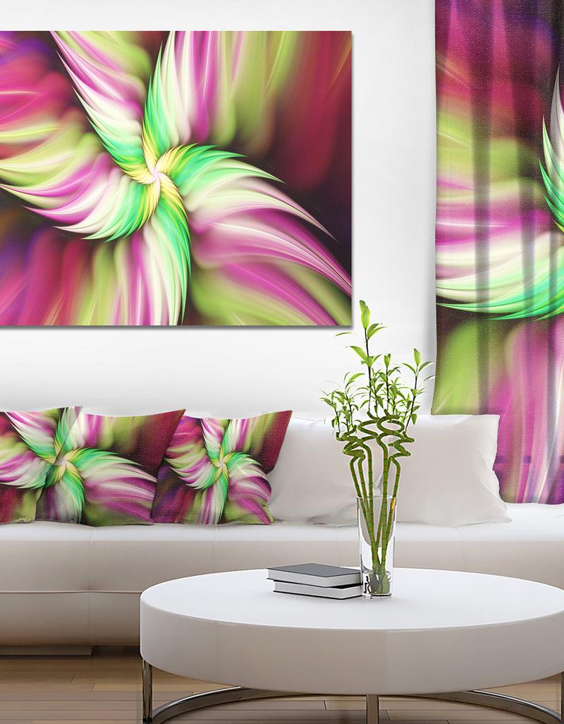 DesignQ Huge Rotating Pink Flower - Extra Large Floral Canvas Art Print